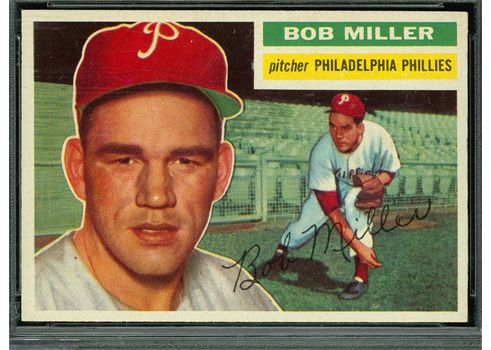 1956 Topps #334 Bob Miller, Philadelphia Phillies (front)
