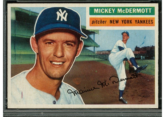 1956 Topps #340 Mickey McDermott, New York Yankees (front)