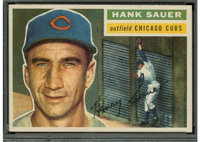 1956 Topps #41 Hank Sauer, Chicago Cubs (front)
