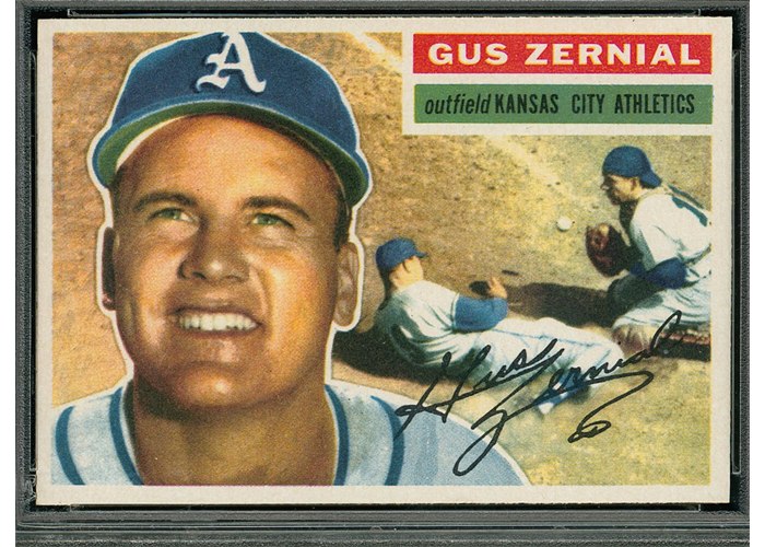 1956 Topps #45 Gus Zernial, Kansas City Athletics (front)