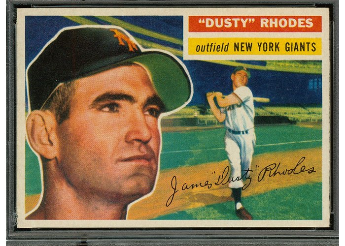 1956 Topps #50 Dusty Rhodes, New York Giants (front)