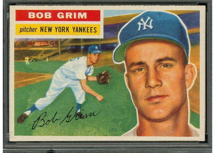 1956 Topps #52 Bob Grim, New York Yankees (front)