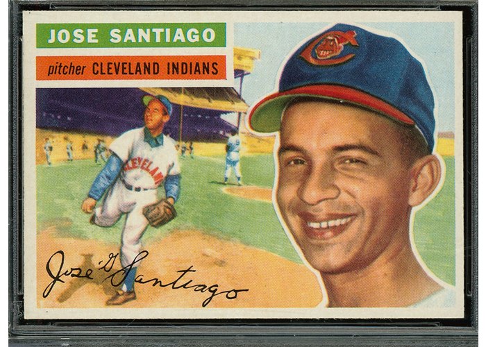 1956 Topps #59 Jose Santiago, Cleveland Indians (front)