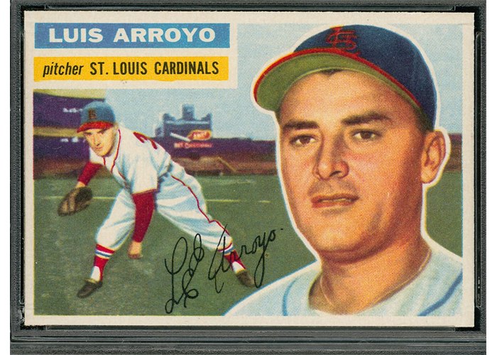 1956 Topps #64 Luis Arroyo, St. Louis Cardinals (front)