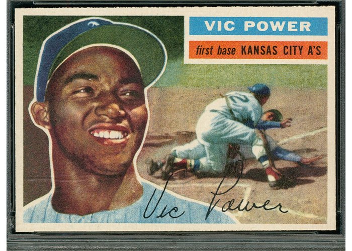 1956 Topps #67 Vic Power, Kansas City Athletics (front)