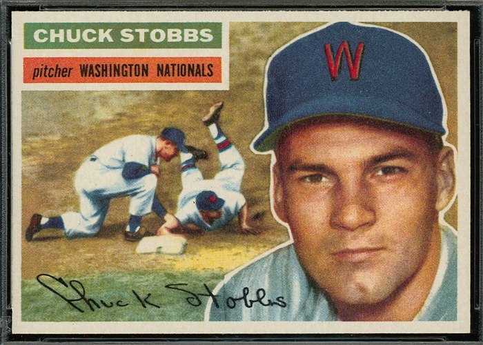1956 Topps #68 Chuck Stobbs, Washington Nationals (front)