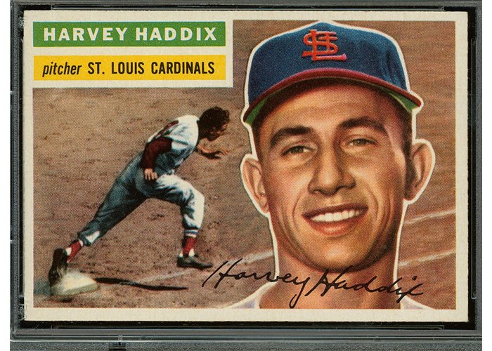 1956 Topps #77 Harvey Haddix, St. Louis Cardinals (front)