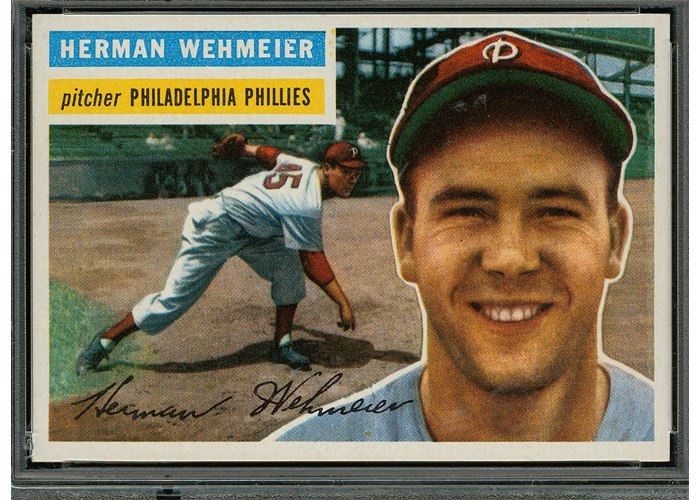 1956 Topps #78 Herm Wehmeier, Philadelphia Phillies (front)