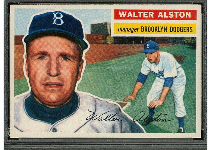 1956 Topps #8 Walt Alston, Brooklyn Dodgers (front)