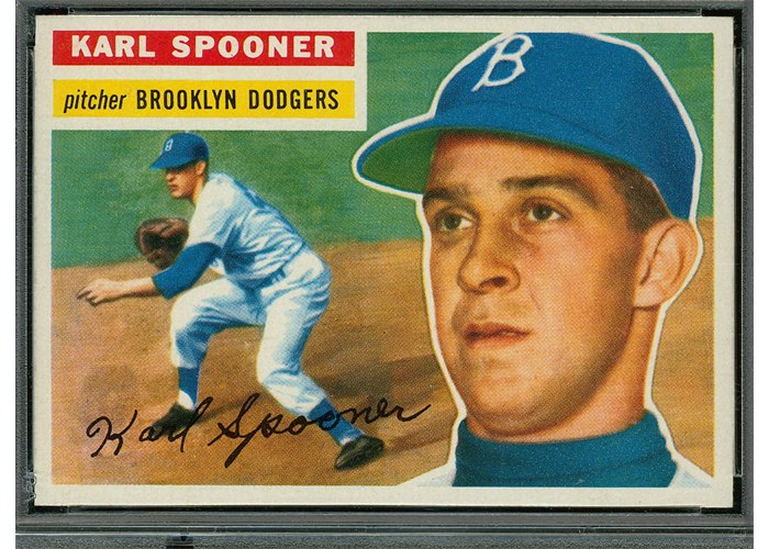 1956 Topps #83 Karl Spooner, Brooklyn Dodgers (front)