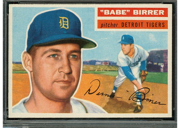 1956 Topps #84 Babe Birrer, Detroit Tigers (front)