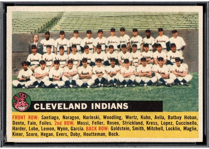 1956 Topps #85 Cleveland Indians Team, Cleveland Indians (front)