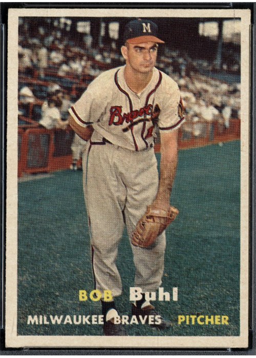 1957 Topps #127 Bob Buhl, Milwaukee Braves