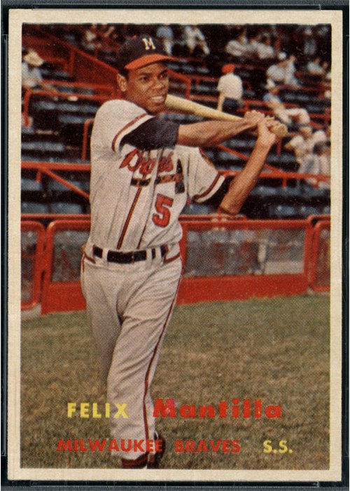 1957 Topps #188 Felix Mantilla, Milwaukee Braves