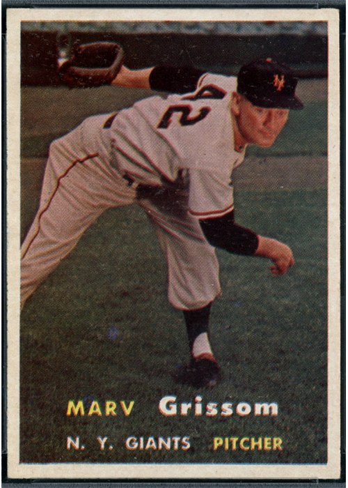 1957 Topps #216 Marv Grissom, New York Giants