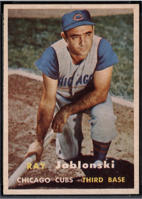 1957 Topps #218 Ray Jablonski, Chicago Cubs