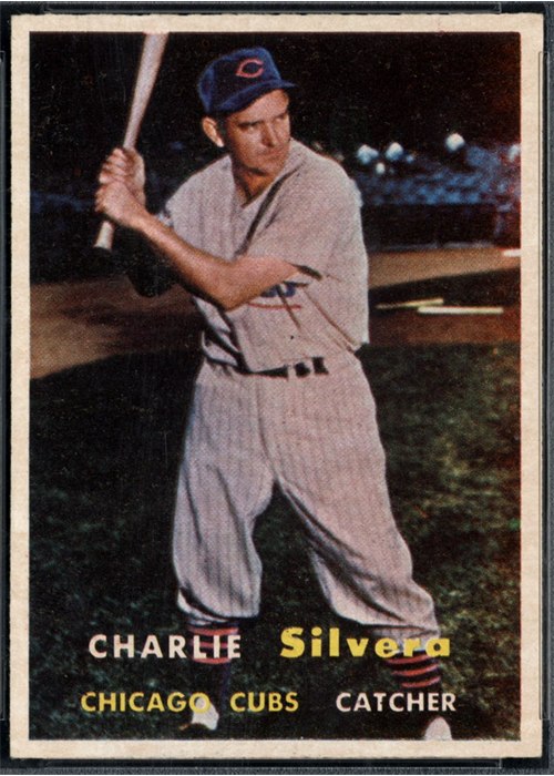 1957 Topps #255 Charlie Silvera, Chicago Cubs