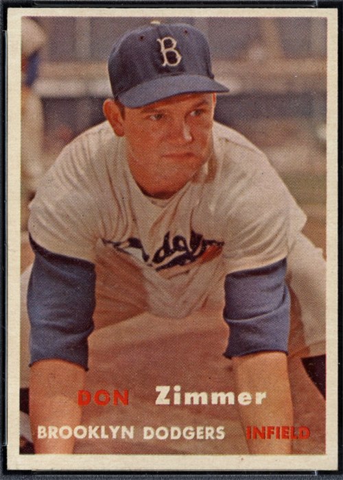 1957 Topps #284 Don Zimmer, Brooklyn Dodgers