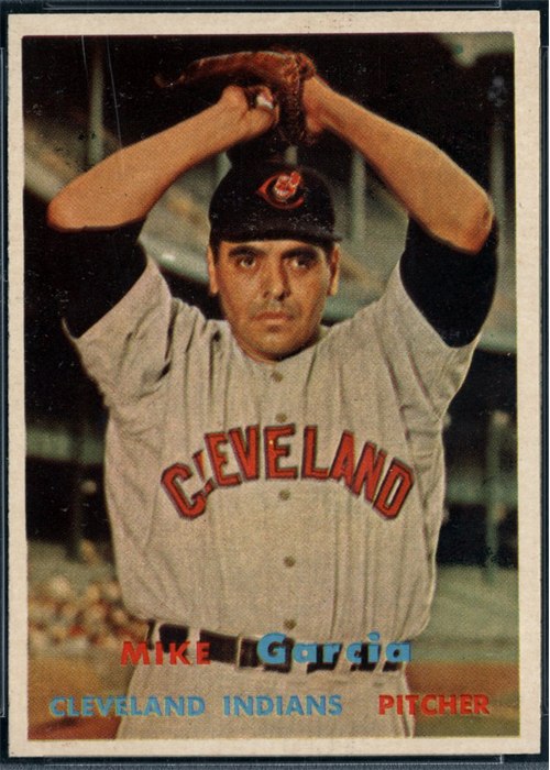 1957 Topps #300 Mike Garcia, Cleveland Indians