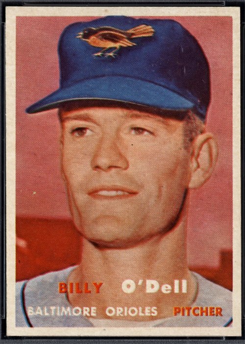 1957 Topps #316 Billy O'Dell, Baltimore Orioles