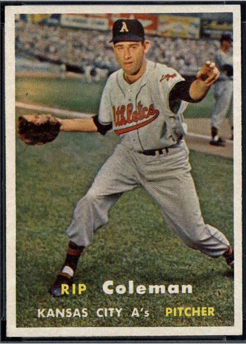 1957 Topps #354 Rip Coleman, Kansas City Athletics