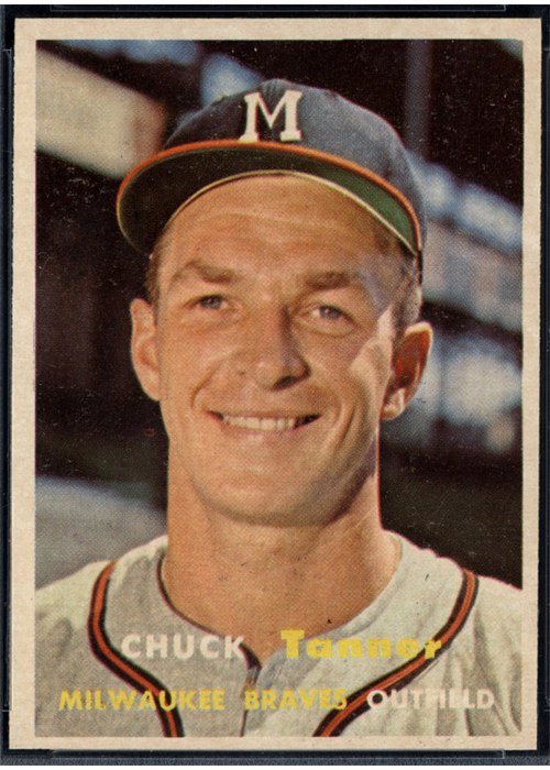 1957 Topps #392 Chuck Tanner, Milwaukee Braves