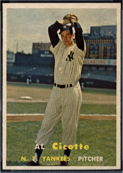 1957 Topps #398 Al Cicotte, New York Yankees