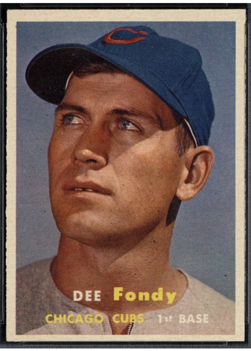 1957 Topps #42 Dee Fondy, Chicago Cubs