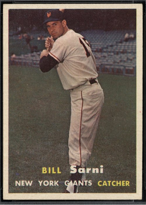 1957 Topps #86 Bill Sarni, New York Giants