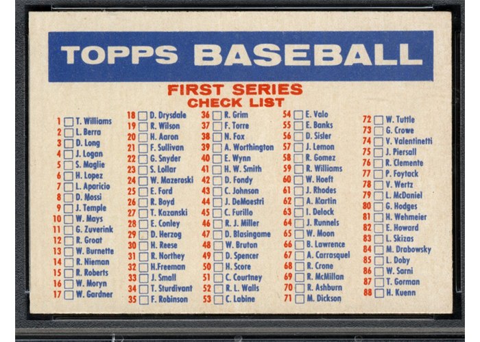 1957 Topps Checklist 1/2 Big Blony