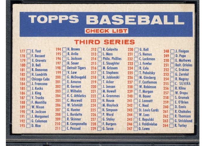 1957 Topps Checklist 3/4 Big Blony