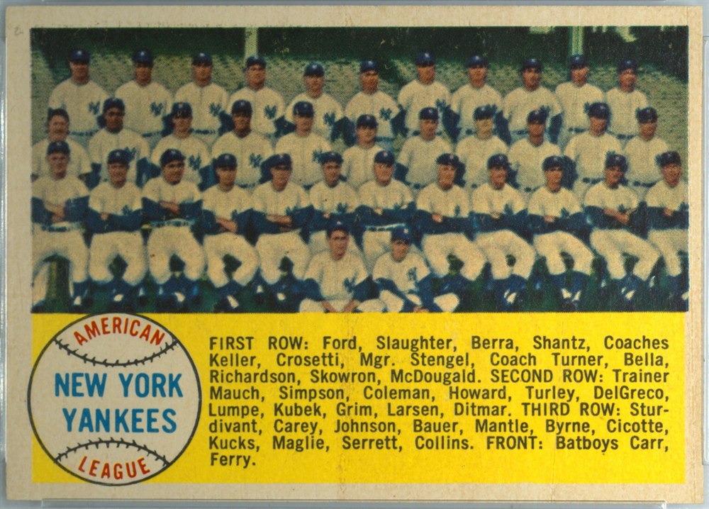 1958 Topps #246 New York Yankees Team, New York Yankees