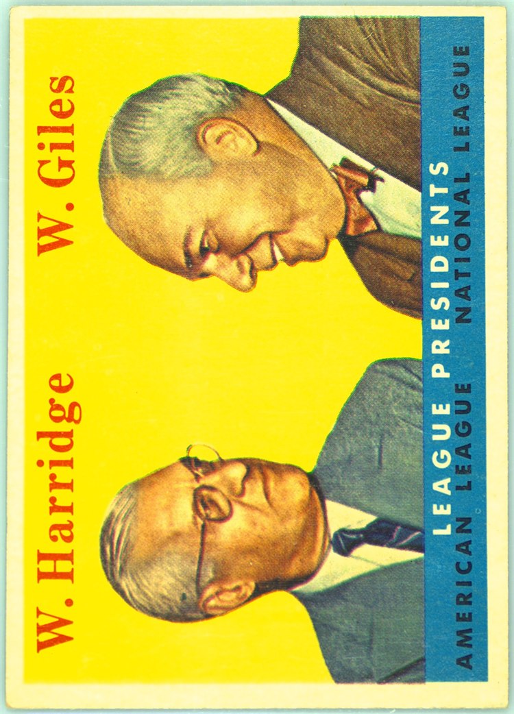 1958 Topps #300 League Presidents - Will Harridge / Warren Giles