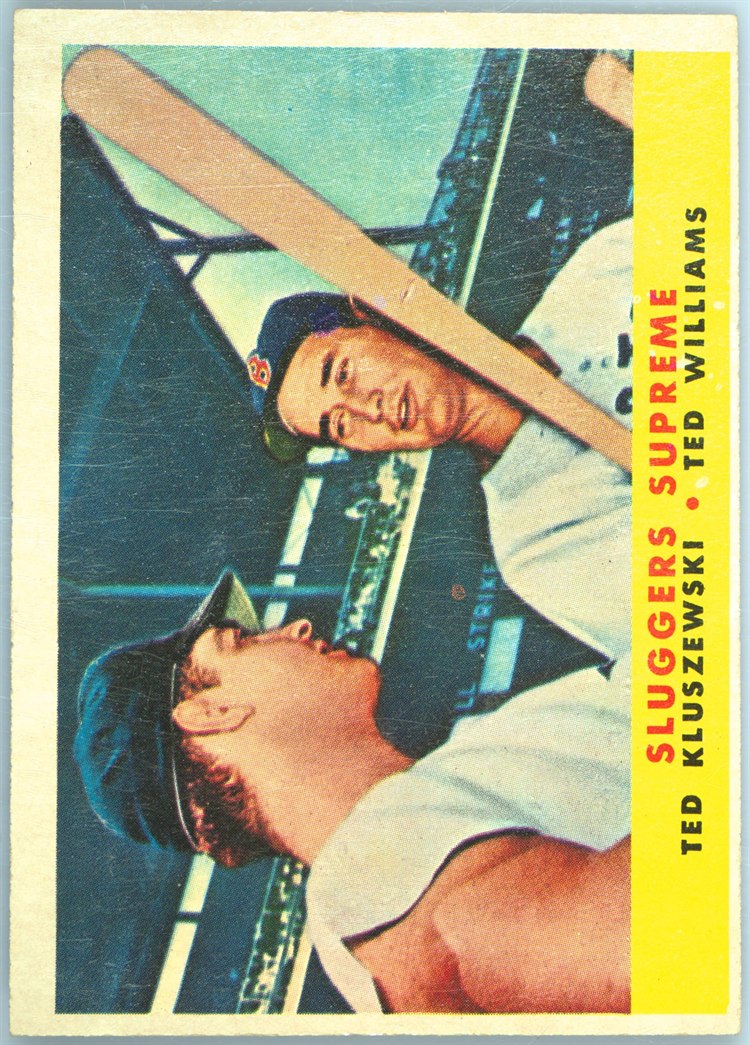 1958 Topps #321 Sluggers Supreme - Ted Kluszewski / Ted Williams, Boston Red Sox