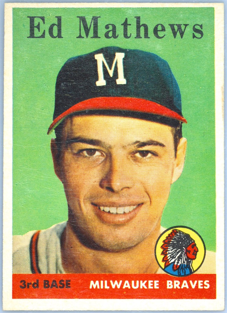 1958 Topps #440 Eddie Mathews, Milwaukee Braves