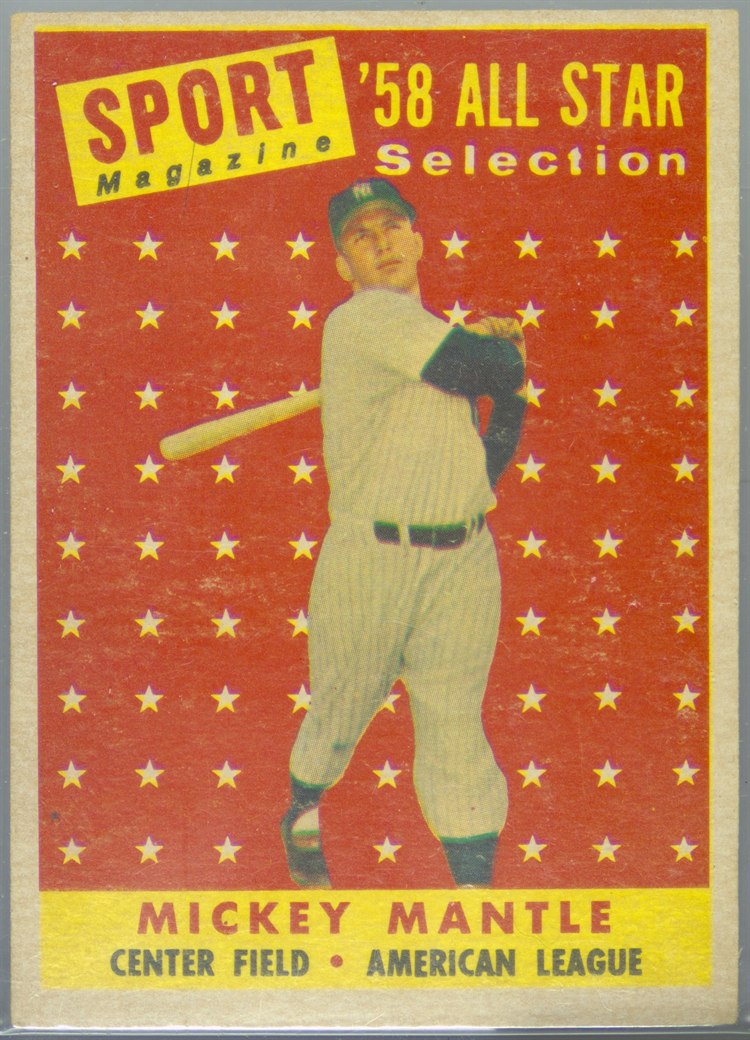 1958 Topps #487 Mickey Mantle, New York Yankees