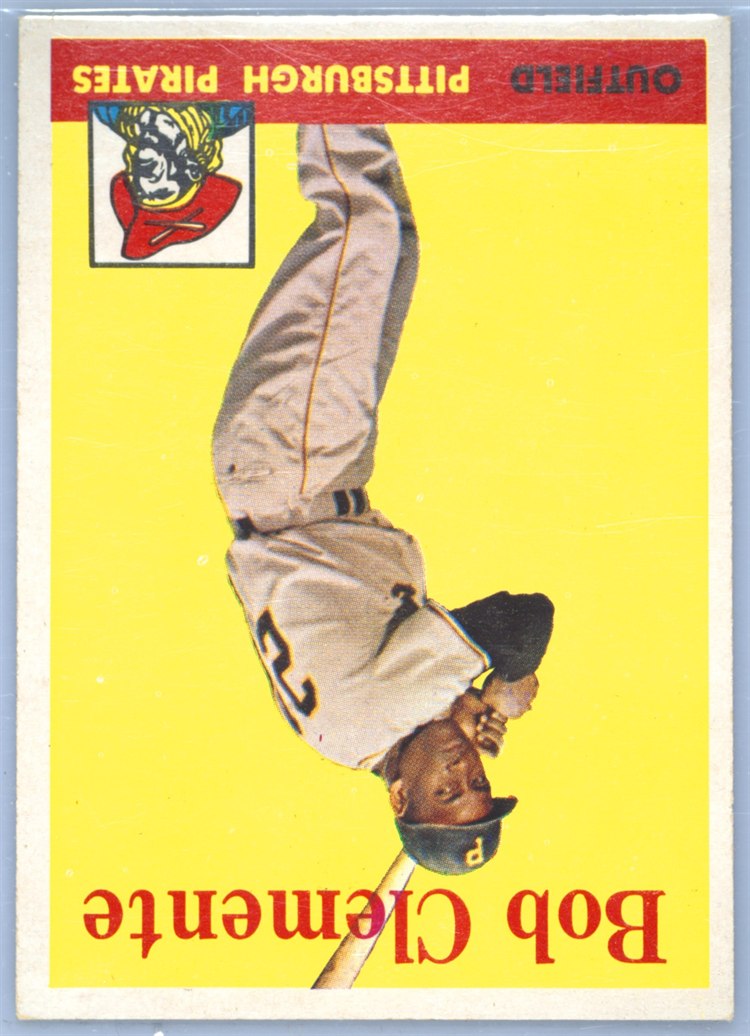 1958 Topps #52B Roberto Clemente, Pittsburgh Pirates, Yellow Team variation
