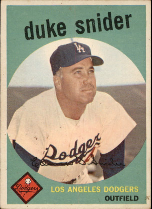 1959 Topps #20 Duke Snider, Los Angeles Dodgers (front)