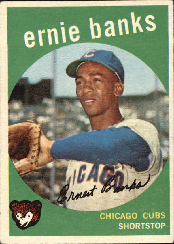 1959 Topps #350 Ernie Banks, Chicago Cubs (front)