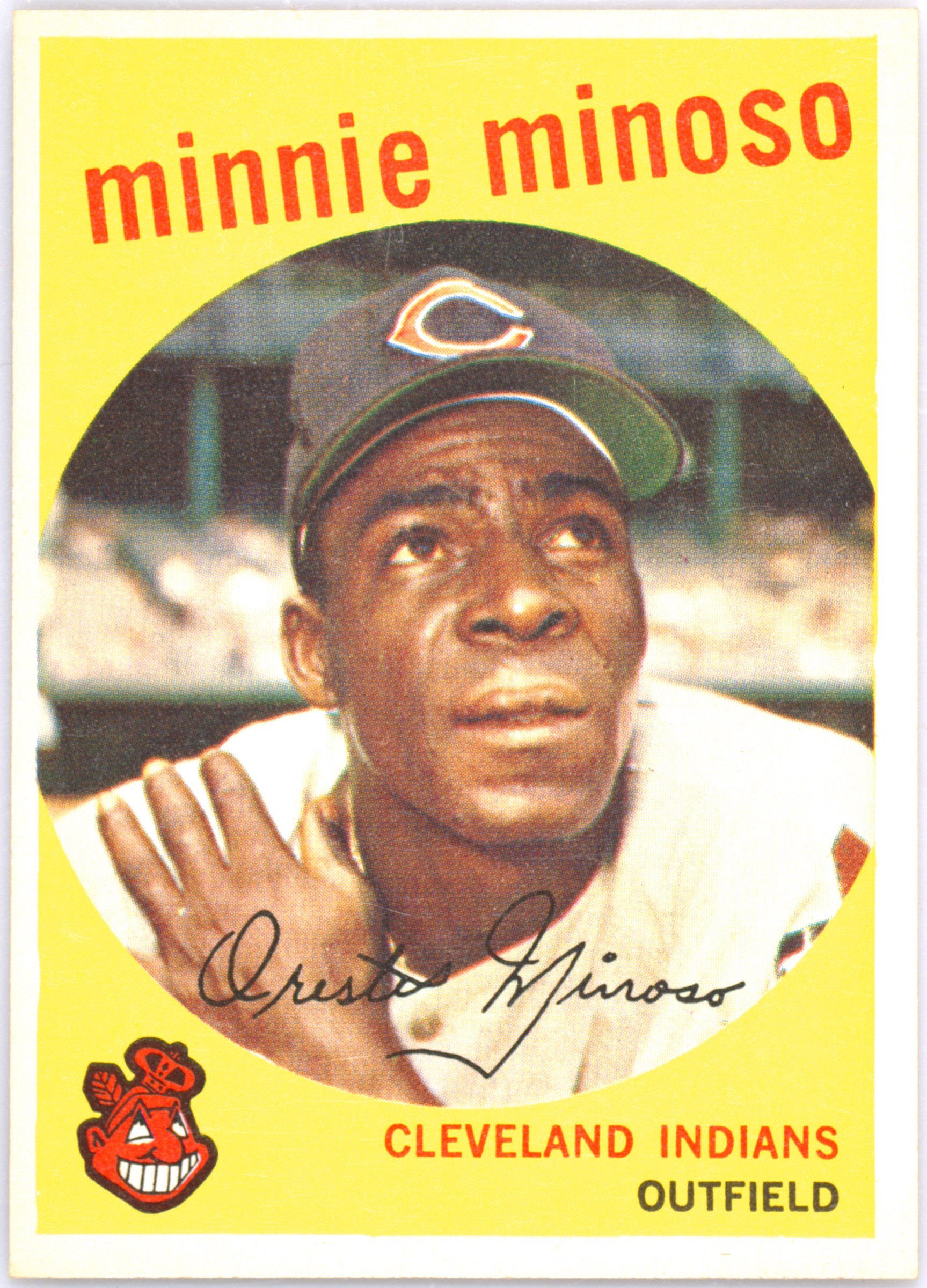 1959 Topps #80 Minnie Minoso, Cleveland Indians (front)