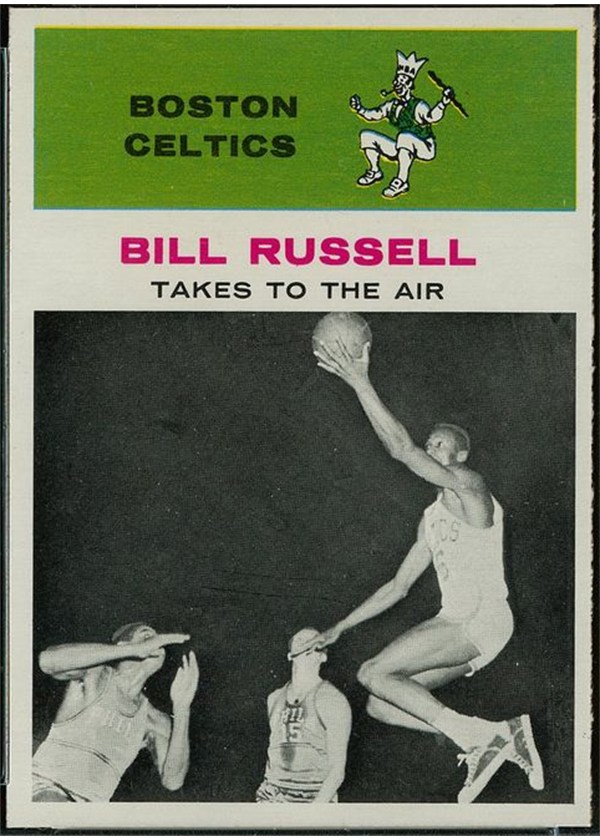 1961-62 Fleer Basketball #62 Bill Russell In Action front