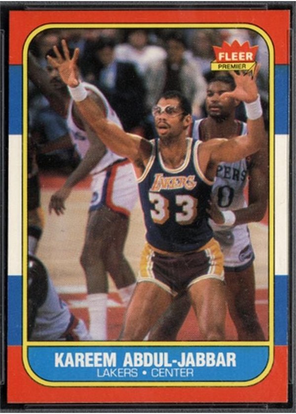 1986-87 Fleer #1 Kareem Abdul-Jabbar, Los Angeles Lakers
