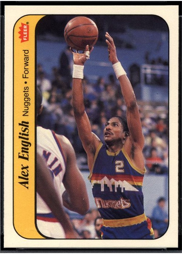 1986-87 Fleer Sticker #4 Alex English, Denver Nuggets