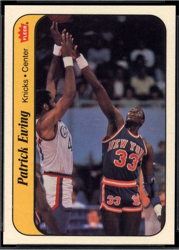 1986-87 Fleer Sticker #6 Patrick Ewing, New York Knicks