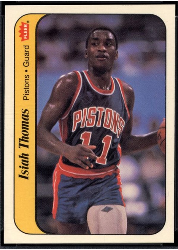 1986-87 Fleer Sticker #10 Isiah Thomas, Detroit Pistons