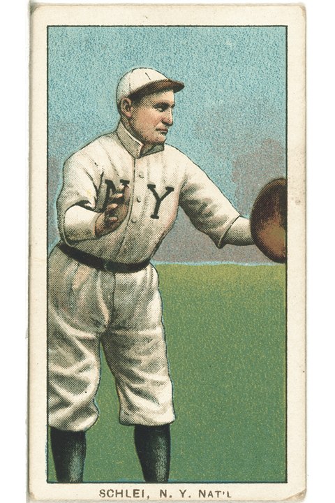 1909-11 T206 Admiral Schlei (Catching), New York Giants (front)