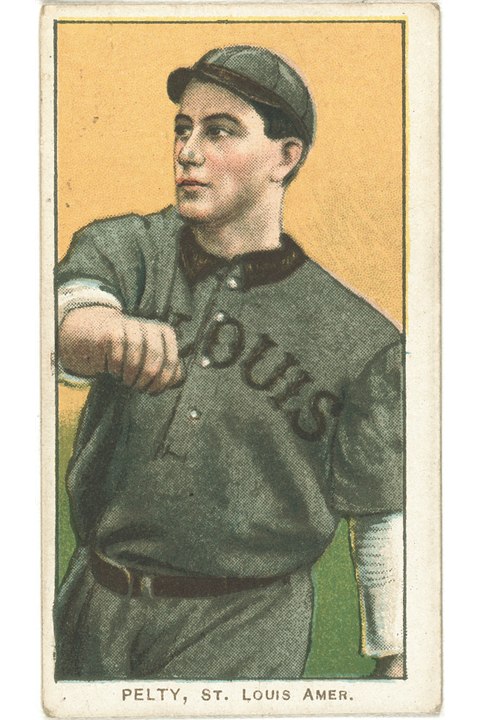 1909-11 T206 Barney Pelty (Vertical), St Louis Browns (front)