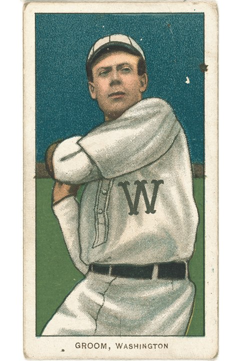 1909-11 T206 Bob Groom, Washington Senators (front)