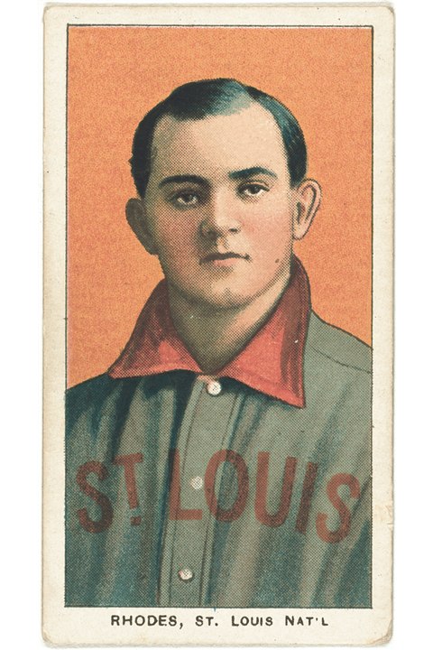 1909-11 T206 Charlie Rhodes, St Louis Cardinals (front)