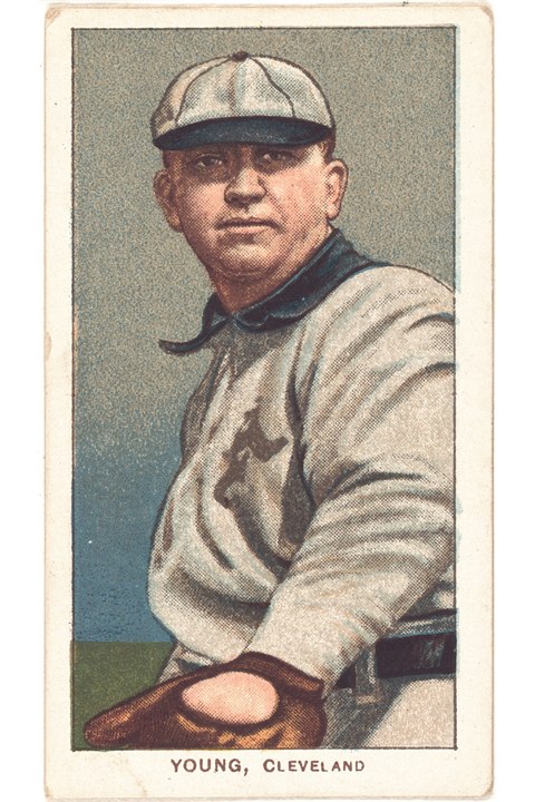 1909-11 T206 Cy Young (With Glove), Cleveland Naps (front)